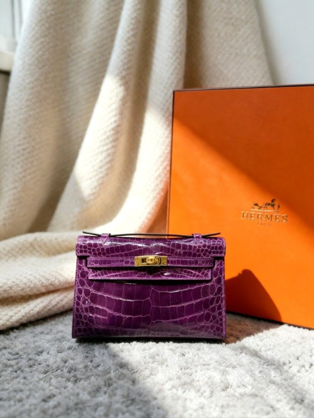Hermès Kelly Pochette in Shiny Niloticus